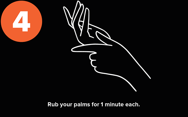 Rub your palms for 1 minute each.