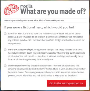 Mozilla Personality Quiz